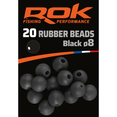 ROK Rubber Beads Noir 8mm (x20)