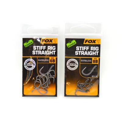 FOX Edges Stiff Rig Straight Hooks B (x10)
