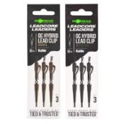 KORDA Kable Leadcore Leader Hybrid Lead Clip QC Swivel (50cm) (x3)