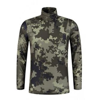 KORDA Kool Quick Dry Long Sleeve Zip Neck Kamo