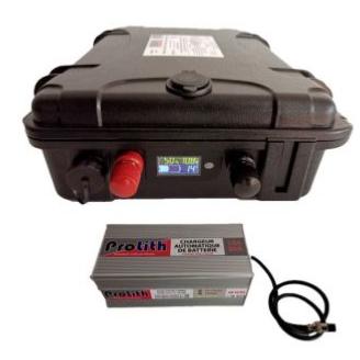 PROLITH Batterie Valise Lithium Ion Polymère 12V 60Ah + Chargeur