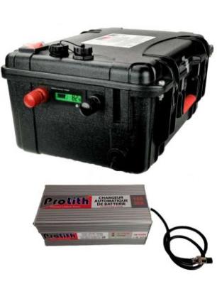 PROLITH Batterie Valise Lithium Ion Polymère 24V 200Ah+ Sortie Régulée 12V + Chargeur