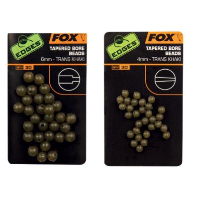 FOX Edges Tapered Bore Beads Trans Khaki (x30)