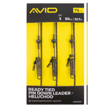 AVID CARP Ready Tied Pin Down Leader Heli / Chod (x3)