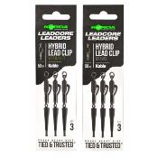 KORDA Kable Leadcore Leader Hybrid Lead Clip 50cm (x3)