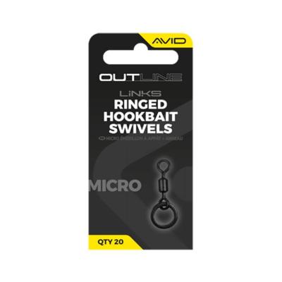AVID CARP Outline Micro Ringed Hookbait Swivels (x20)