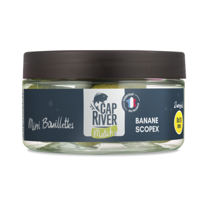 CAP RIVER Match Mini Bouillettes Banane Scopex / Jaune Dumbells 8x10mm (50g)