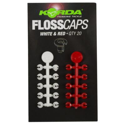 KORDA Floss Caps White / Red (x20)