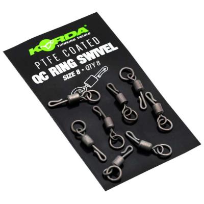 KORDA PTFE QC Ring Swivel Size 8 (x8)