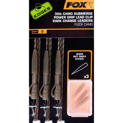 FOX Edges Submerge Power Grip Lead Clip Kwik Change Camo (x3)