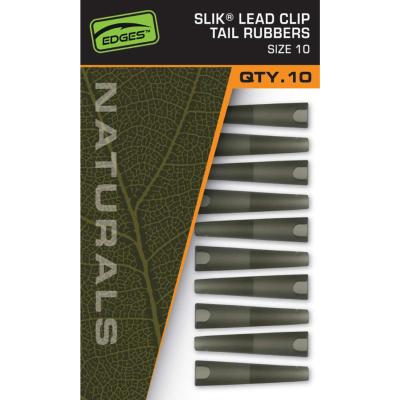 FOX Edges Naturals Size 10 Slik Lead Clip Tail Rubber (x10)