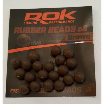 ROK Rubber Beads Camo Marron 8mm (x20)