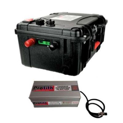 PROLITH Batterie Valise Lithium Ion Polymère 24V 160Ah+ Sortie Régulée 12V + Chargeur