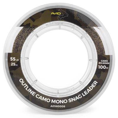 AVID CARP Outline Camo Mono Snag Leader (100m)