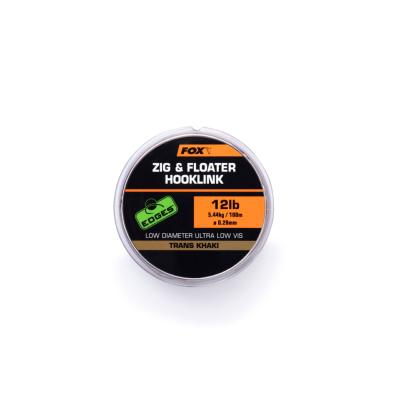 FOX Edges Zig & Floater Hooklink Trans Khaki (100m)