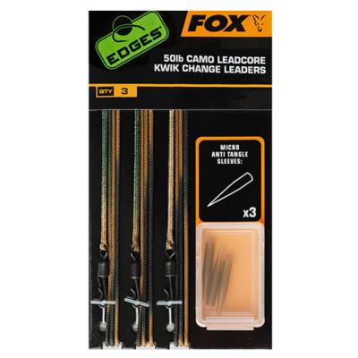 FOX Edges 50lb Camo Leadcore Kwik Change Leaders (x3)