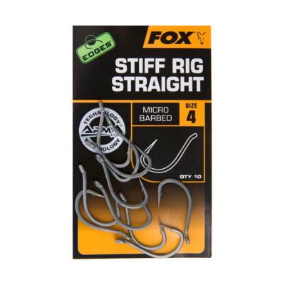 Fox Edges Stiff Rig Straight Hooks (x10)