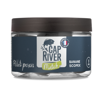CAP RIVER Match Pellets Percés Banane / Scopex (80g)