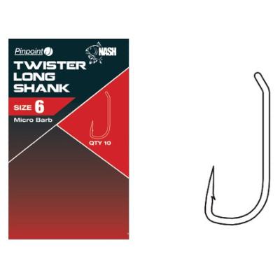 NASH Hameçons Pinpoint Twister Long Shank (x10)