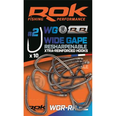 ROK Hameçons Wide Gape X-Tra Resharpenable Reinforced (x10)